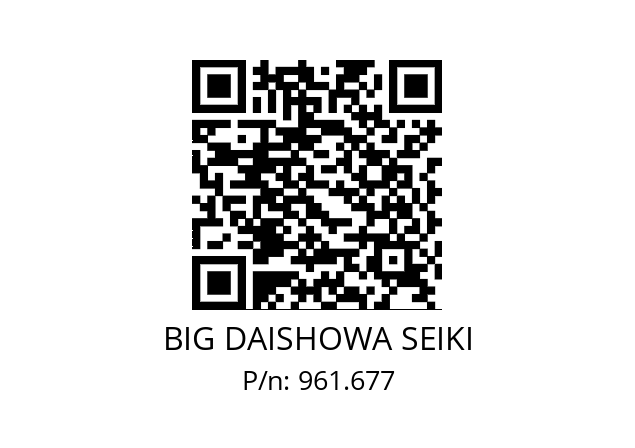  NBB20 BIG DAISHOWA SEIKI 961.677