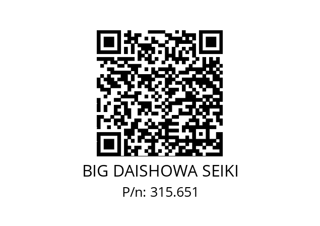  ETLVSTBTWV68 BIG DAISHOWA SEIKI 315.651