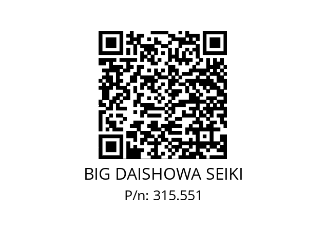  ETLVSTBTWV53 BIG DAISHOWA SEIKI 315.551