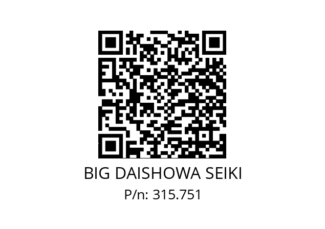  ETLVSTBTWV98 BIG DAISHOWA SEIKI 315.751