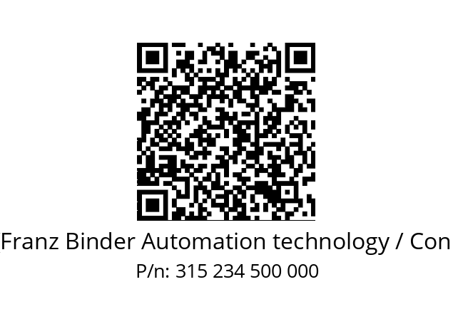   Binder (Franz Binder Automation technology / Connectors) 315 234 500 000