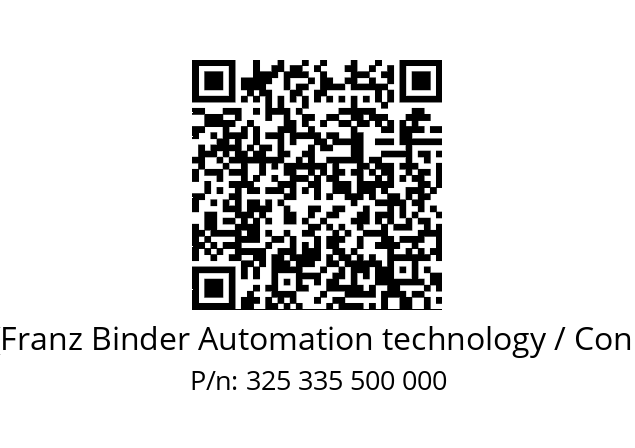   Binder (Franz Binder Automation technology / Connectors) 325 335 500 000