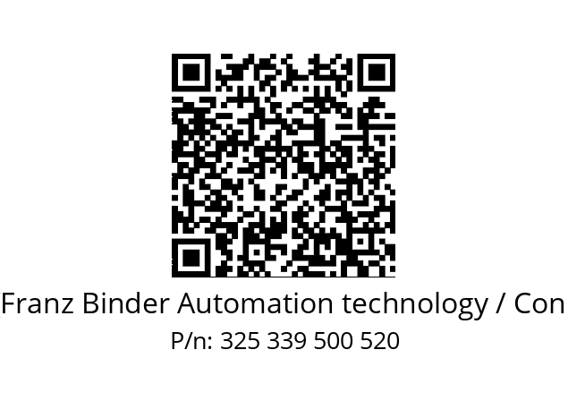   Binder (Franz Binder Automation technology / Connectors) 325 339 500 520