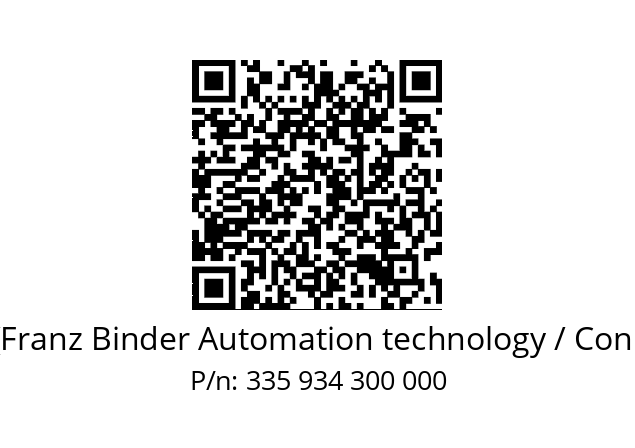   Binder (Franz Binder Automation technology / Connectors) 335 934 300 000