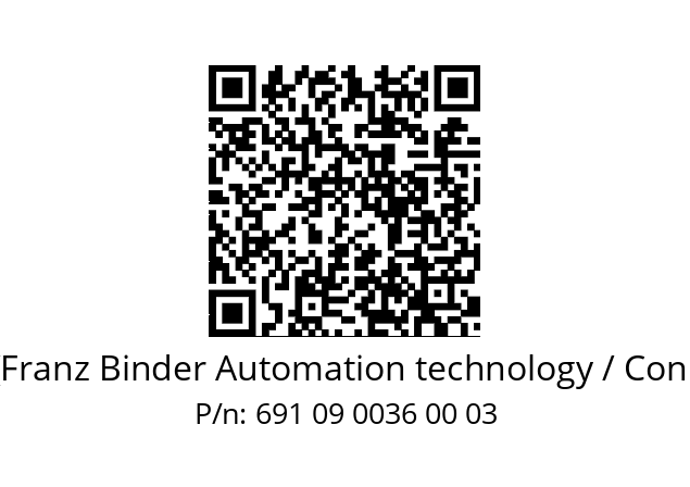   Binder (Franz Binder Automation technology / Connectors) 691 09 0036 00 03