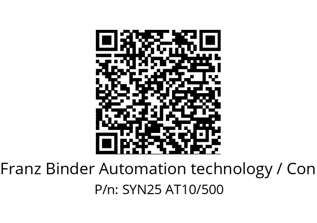   Binder (Franz Binder Automation technology / Connectors) SYN25 AT10/500