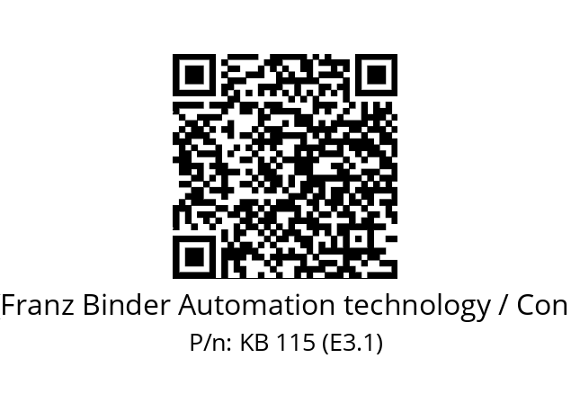   Binder (Franz Binder Automation technology / Connectors) KB 115 (E3.1)