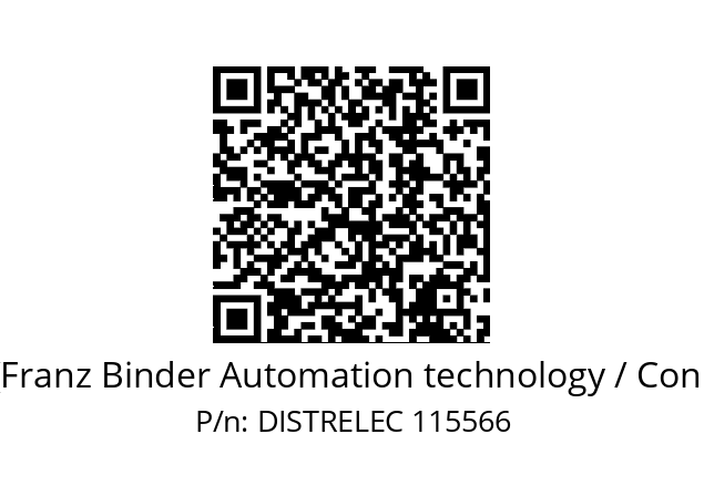   Binder (Franz Binder Automation technology / Connectors) DISTRELEC 115566