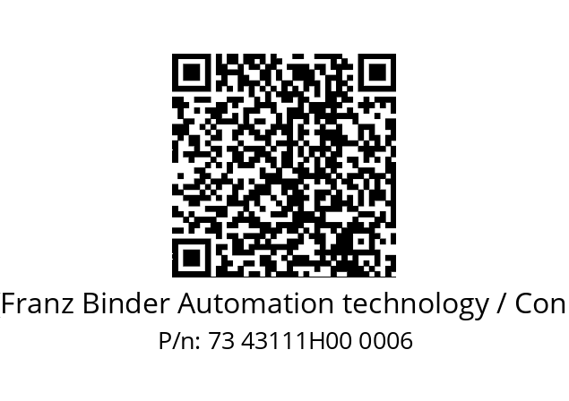   Binder (Franz Binder Automation technology / Connectors) 73 43111H00 0006