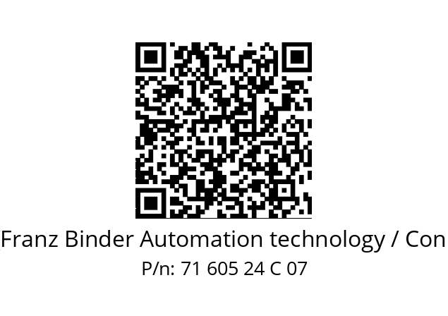   Binder (Franz Binder Automation technology / Connectors) 71 605 24 C 07