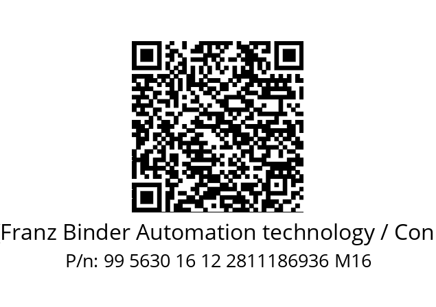   Binder (Franz Binder Automation technology / Connectors) 99 5630 16 12 2811186936 M16