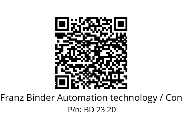   Binder (Franz Binder Automation technology / Connectors) BD 23 20