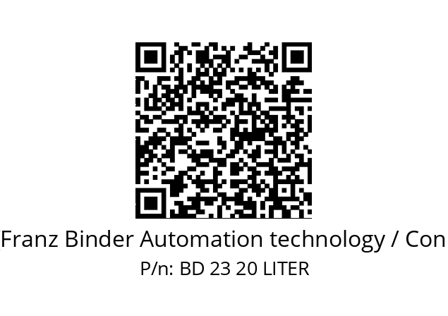   Binder (Franz Binder Automation technology / Connectors) BD 23 20 LITER