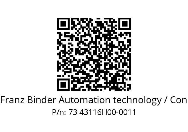   Binder (Franz Binder Automation technology / Connectors) 73 43116H00-0011