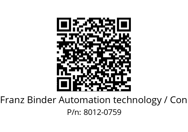   Binder (Franz Binder Automation technology / Connectors) 8012-0759