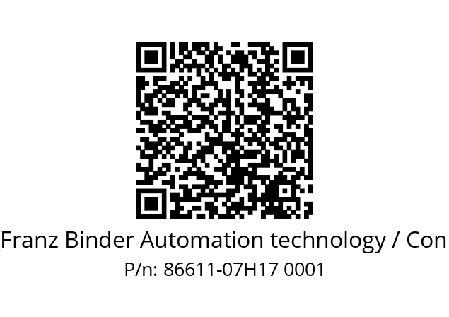   Binder (Franz Binder Automation technology / Connectors) 86611-07H17 0001