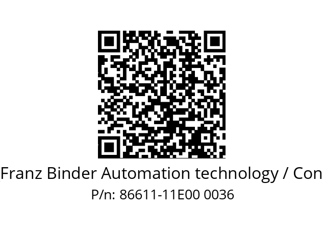   Binder (Franz Binder Automation technology / Connectors) 86611-11E00 0036