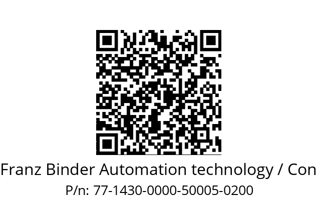   Binder (Franz Binder Automation technology / Connectors) 77-1430-0000-50005-0200