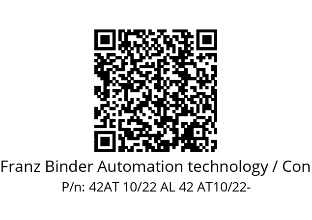   Binder (Franz Binder Automation technology / Connectors) 42AT 10/22 AL 42 AT10/22-