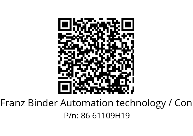   Binder (Franz Binder Automation technology / Connectors) 86 61109H19