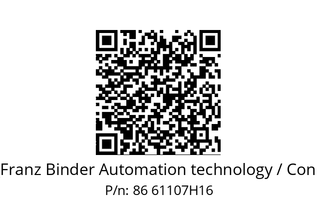   Binder (Franz Binder Automation technology / Connectors) 86 61107H16