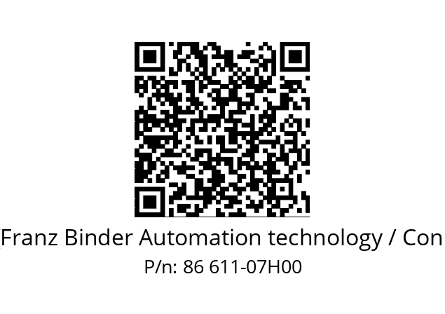   Binder (Franz Binder Automation technology / Connectors) 86 611-07H00