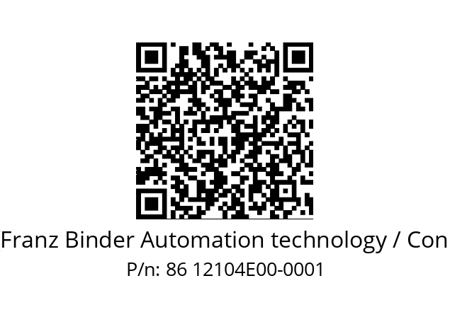   Binder (Franz Binder Automation technology / Connectors) 86 12104E00-0001