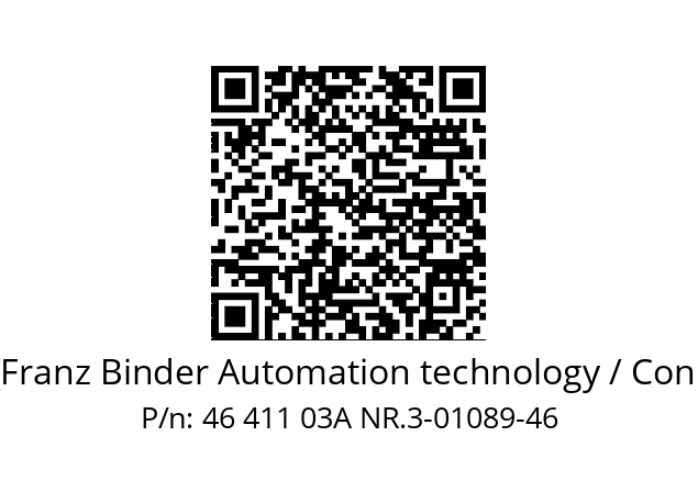   Binder (Franz Binder Automation technology / Connectors) 46 411 03A NR.3-01089-46