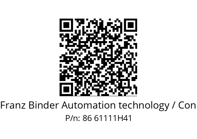   Binder (Franz Binder Automation technology / Connectors) 86 61111H41