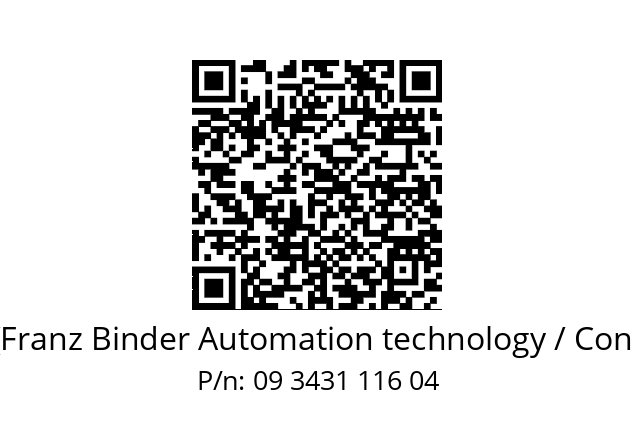   Binder (Franz Binder Automation technology / Connectors) 09 3431 116 04