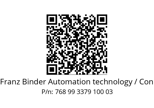   Binder (Franz Binder Automation technology / Connectors) 768 99 3379 100 03