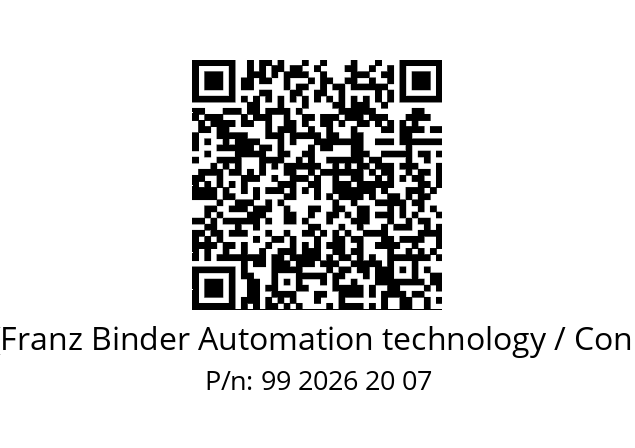   Binder (Franz Binder Automation technology / Connectors) 99 2026 20 07