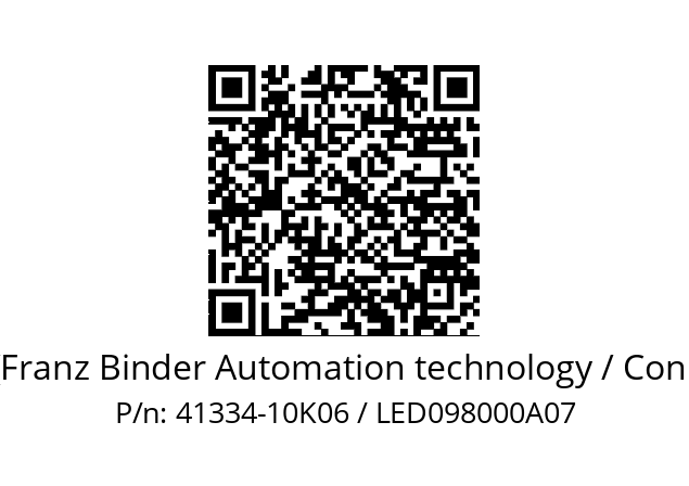   Binder (Franz Binder Automation technology / Connectors) 41334-10K06 / LED098000A07