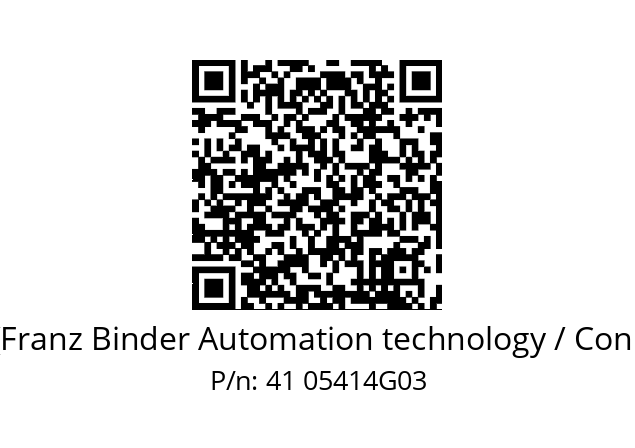   Binder (Franz Binder Automation technology / Connectors) 41 05414G03