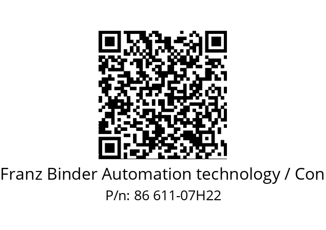   Binder (Franz Binder Automation technology / Connectors) 86 611-07H22