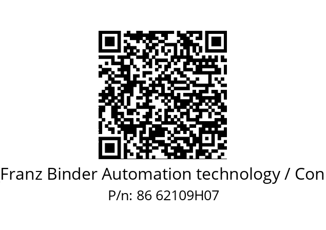   Binder (Franz Binder Automation technology / Connectors) 86 62109H07