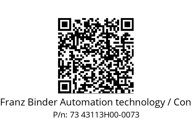   Binder (Franz Binder Automation technology / Connectors) 73 43113H00-0073