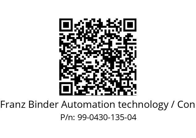   Binder (Franz Binder Automation technology / Connectors) 99-0430-135-04