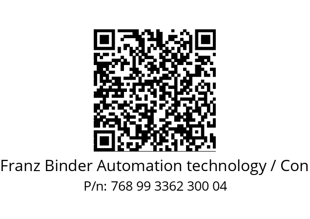   Binder (Franz Binder Automation technology / Connectors) 768 99 3362 300 04