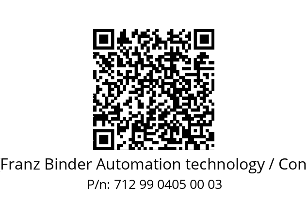   Binder (Franz Binder Automation technology / Connectors) 712 99 0405 00 03