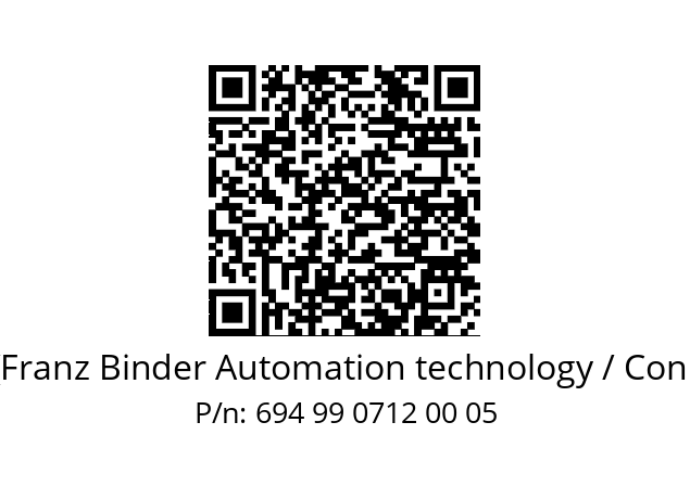   Binder (Franz Binder Automation technology / Connectors) 694 99 0712 00 05