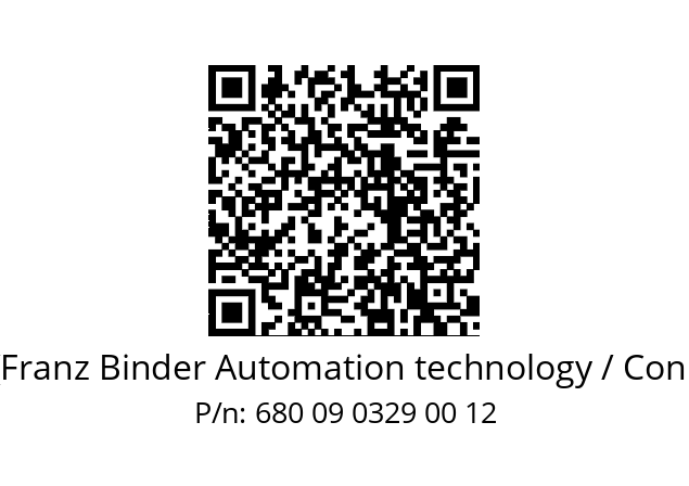   Binder (Franz Binder Automation technology / Connectors) 680 09 0329 00 12