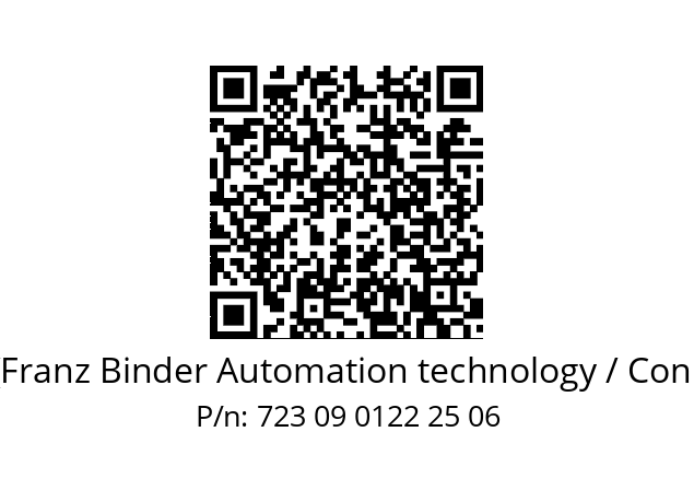   Binder (Franz Binder Automation technology / Connectors) 723 09 0122 25 06