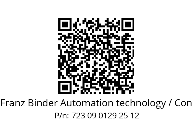   Binder (Franz Binder Automation technology / Connectors) 723 09 0129 25 12