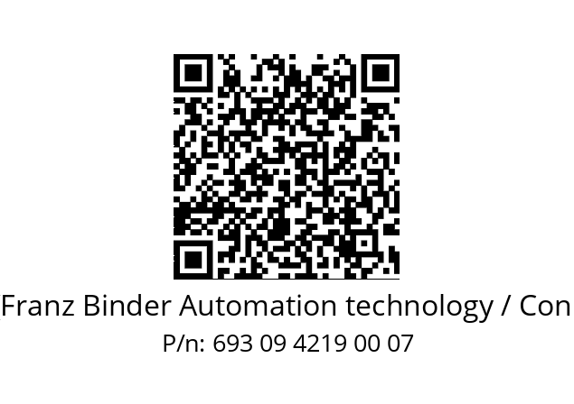   Binder (Franz Binder Automation technology / Connectors) 693 09 4219 00 07