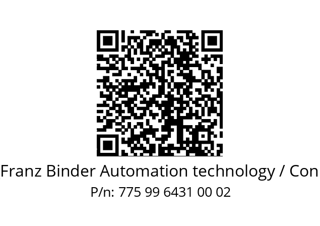   Binder (Franz Binder Automation technology / Connectors) 775 99 6431 00 02