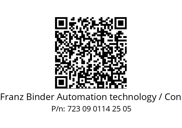   Binder (Franz Binder Automation technology / Connectors) 723 09 0114 25 05