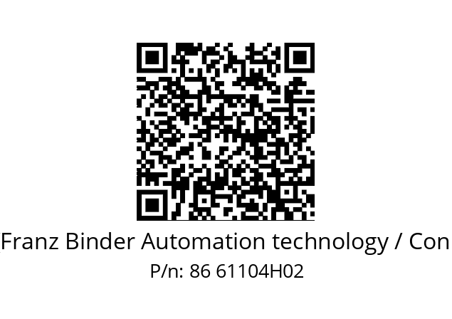   Binder (Franz Binder Automation technology / Connectors) 86 61104H02