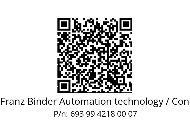   Binder (Franz Binder Automation technology / Connectors) 693 99 4218 00 07