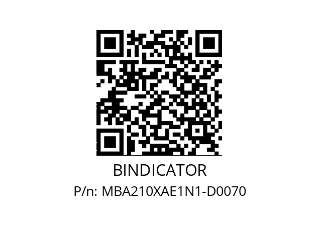   BINDICATOR MBA210XAE1N1-D0070